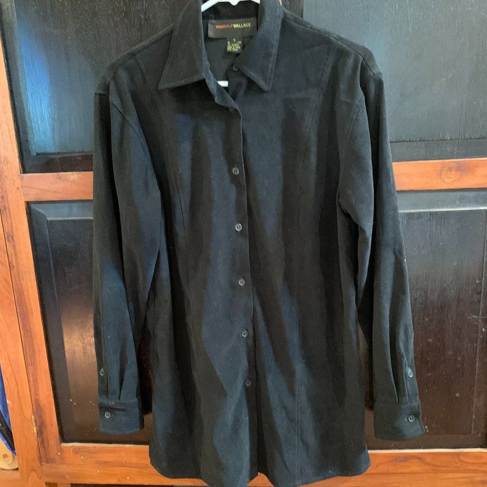 Harris/Wallace oversized "suede" button up shirt - S